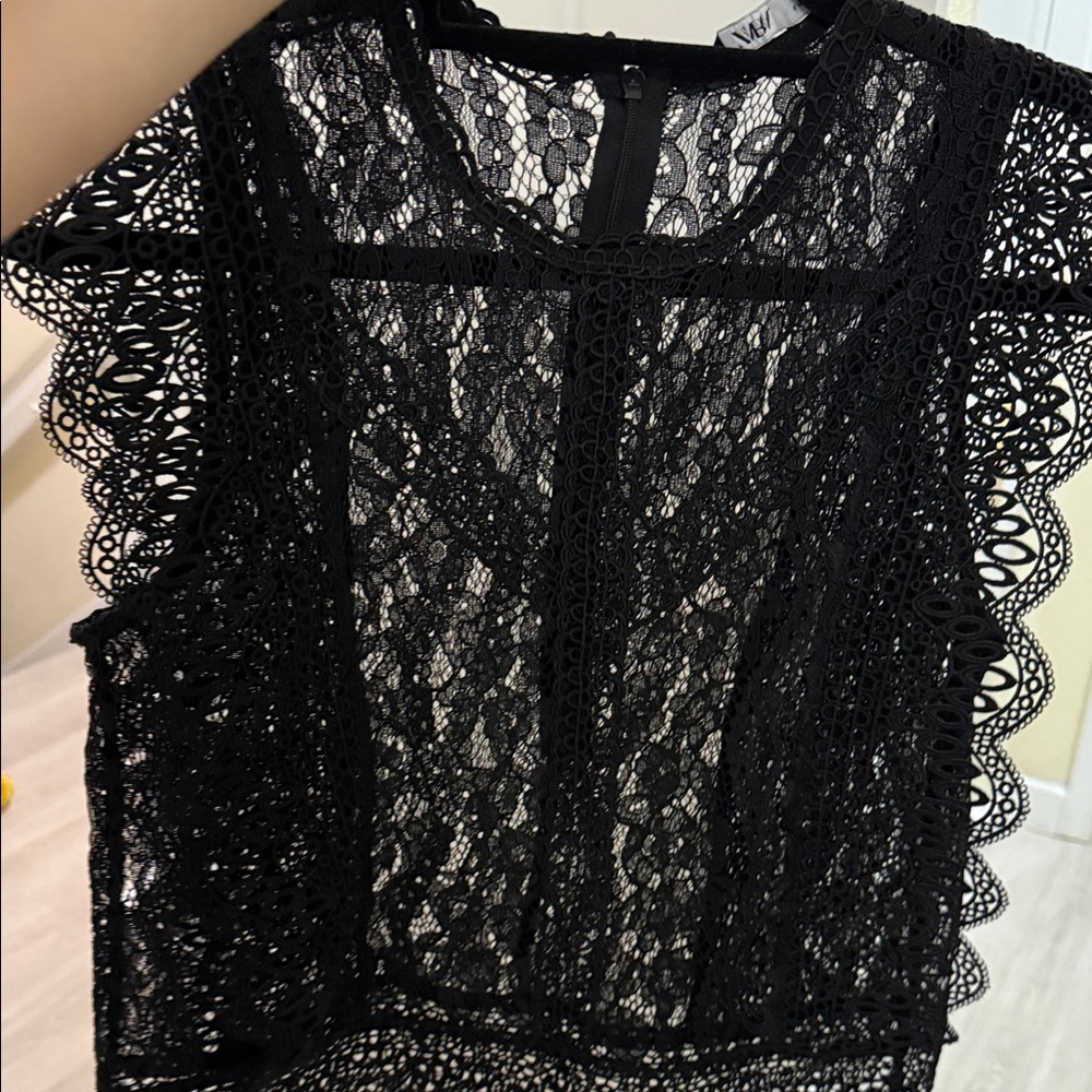 Zara Black Lace Blouse
